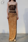 OUDE WAAG lace stitching tube top top OW-23SS-TP01 olive green